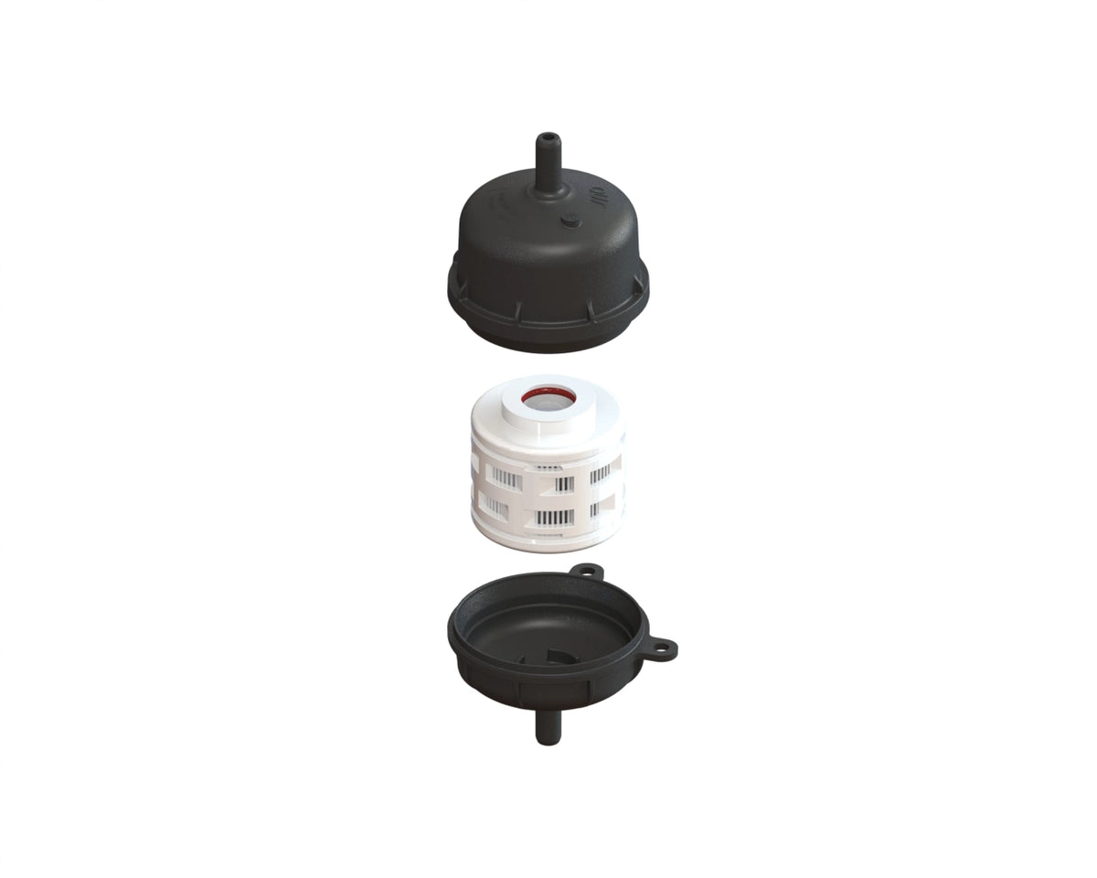 Afbeelding van een CLARITY Safe X3-filter waarop de interne structuur te zien is